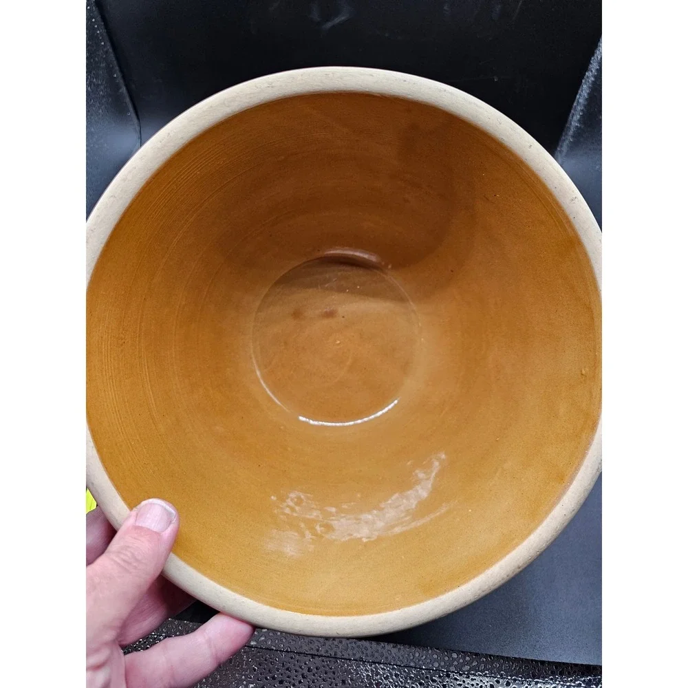 Americana General Stoneware Mixing Bowl Yellowware Star Honey Gold 9 Inch